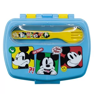 Lunch boxy - Lunchbox śniadaniówka + sztućce  Myszka Mickey - grafika 1