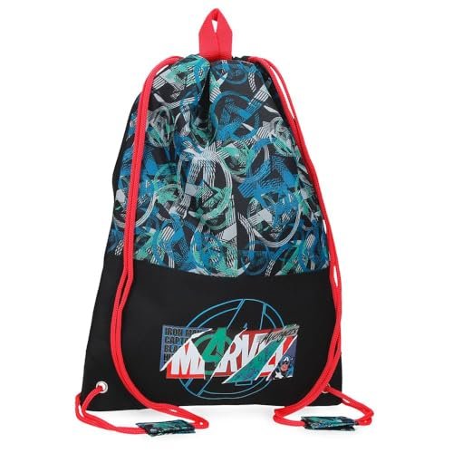 Joumma Marvel Shield Plecak Torba Czarny 30x40 cm Poliester L, Czarny (Black), worek na plecak