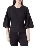 Bluzy damskie - Sisley Damska bluza 5OLVLQ02I Blouse, czarna 100, L - miniaturka - grafika 1