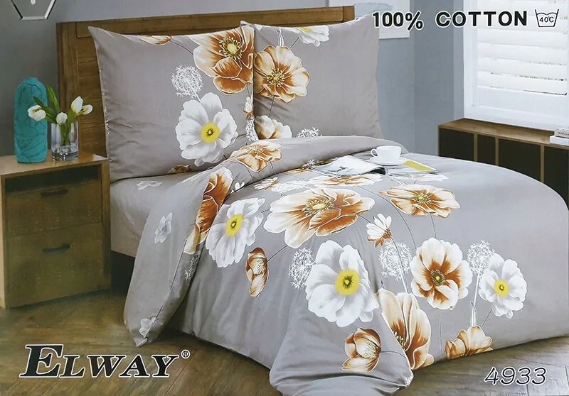 Pościel Bawełniana Dwustronna Elway 160/200 Kwiaty