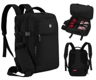 Torebki damskie - Plecak do samolotu 40x20x25 bagaż podręczny kabinowy Wizzair Ryanair torba podróżna z paskiem na ramię Peterson czarny - miniaturka - grafika 1