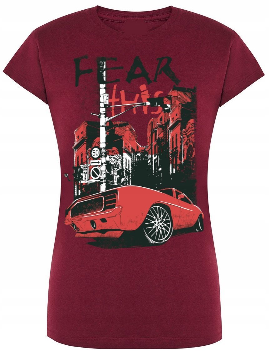 T-Shirt damski nadruk Doge Samochód Rozm.XL