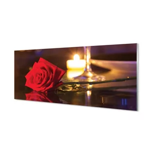 Szkło lacobel Róża świeczka kieliszek 125x50 cm - Sztuczne kwiaty - miniaturka - grafika 1
