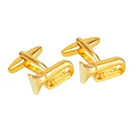 Spinki do mankietów i krawatów - Spinki do mankietów Złota Tuba X2 AJ134 - miniaturka - grafika 1