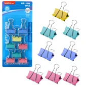 Spinacze i klipsy do papieru - Leantoys Klipsy biurowe kolorowe 8szt - artykuł papierniczy - miniaturka - grafika 1
