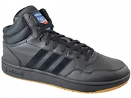 Buty sportowe męskie - Adidas Hoops 3.0 MID GY4745 Męskie Buty Wysokie Trampki Czarne - miniaturka - grafika 1