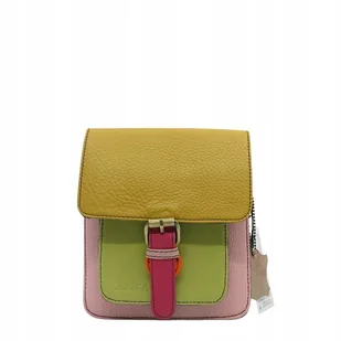 Torebka damska listonoszka kolorowa ze skrawków skórzana eko OLIVKA - Torebki damskie - miniaturka - grafika 1