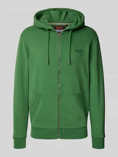 Bluza rozpinana z kieszenią kangurką i wyhaftowanym logo - Bluzy męskie - miniaturka - grafika 1