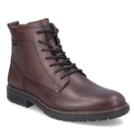 Botki męskie - Buty męskie botki zimowe Rieker 33143 trzewiki skórzane brązowe na zamek-42 - miniaturka - grafika 1