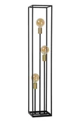 Lampy stojące - Lucide Ruben 00724/03/30 Lampa stojąca podłogowa 3x40W E27 czarna/satynowy mosiądz - miniaturka - grafika 1