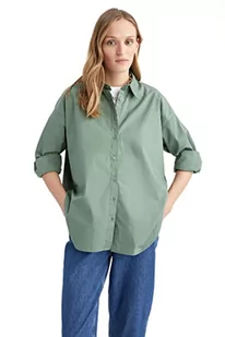 DeFacto Koszula damska z tkaniny bawełnianej z długimi rękawami, zielony, M - Koszule damskie - miniaturka - grafika 1