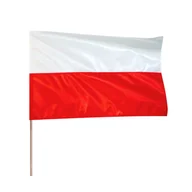Flagi i akcesoria - Flaga narodowa Polska 70x112 cm z drzewcem 120 cm - miniaturka - grafika 1