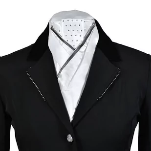 Plastron BUSSE Fashion kolor: biały/szary - Koszulki jeździeckie - miniaturka - grafika 1