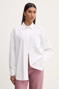 Guess Jeans koszula bawełniana damska kolor biały relaxed z kołnierzykiem klasycznym W4YH22 WGCF1 - Koszule damskie - miniaturka - grafika 1