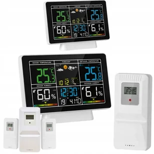 Stacja Pogody Meteorologiczna Fazy Księżyca Data Zegar 3 Czujniki Temp hPa - Stacje pogodowe - miniaturka - grafika 1
