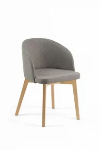 Flavio 2 krzesło tapicerowane ciemny beż nogi buk naturalny - Krzesła - miniaturka - grafika 1