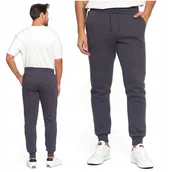 Dresy męskie - Spodnie Dresowe Męskie Ocieplane Joggery Wiązane Gładkie Ciepłe MORAJ 3XL - miniaturka - grafika 1