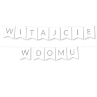 Dekoracje sali - Girlanda Witajcie w Domu - BANER napis - srebrna - miniaturka - grafika 1