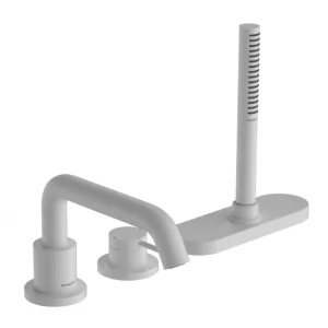 HANSGROHE 73447700 Tecturis S 3-otworowa, jednouchwytowa bateria na brzeg wanny z sBox, element zewnętrzny Biały Matowy - Baterie wannowe i prysznicowe - miniaturka - grafika 1