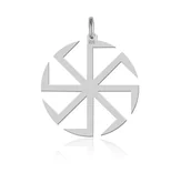 Wisiorki - Srebrny wisiorek Słowiański Kołowrót Swarga Swarożyca Swarzyca II - miniaturka - grafika 1