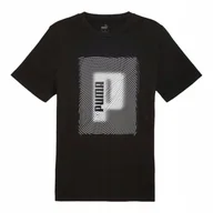 Koszulki męskie - PUMA KOSZULKA MĘSKA T-SHIRT GRAPHICS EXECUTION TEE CZARNA r.L - miniaturka - grafika 1