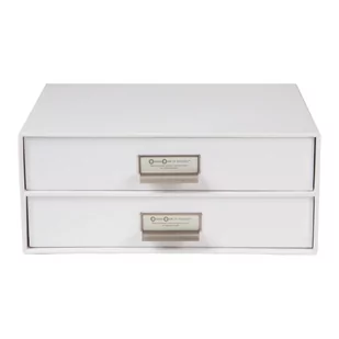 Biały 2-piętrowy pojemnik z szufladami na dokumenty Bigso Box of Sweden Birger, 33x22,5 cm - Akcesoria na biurko - miniaturka - grafika 1