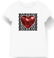 Koszulki i topy damskie - Koszulka damska XOXO serce disco walentynki biała XL - miniaturka - grafika 1