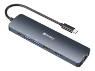 Stacje dokujące i replikatory portów - SANDBERG USB-C 8K Display Dock - miniaturka - grafika 1