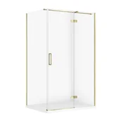 Kabiny prysznicowe - Kabina prysznicowa Cersanit Jota 120x90x195 prostokątna złoty transparentne z brodzikiem tako slim biały mat S601-408 - miniaturka - grafika 1