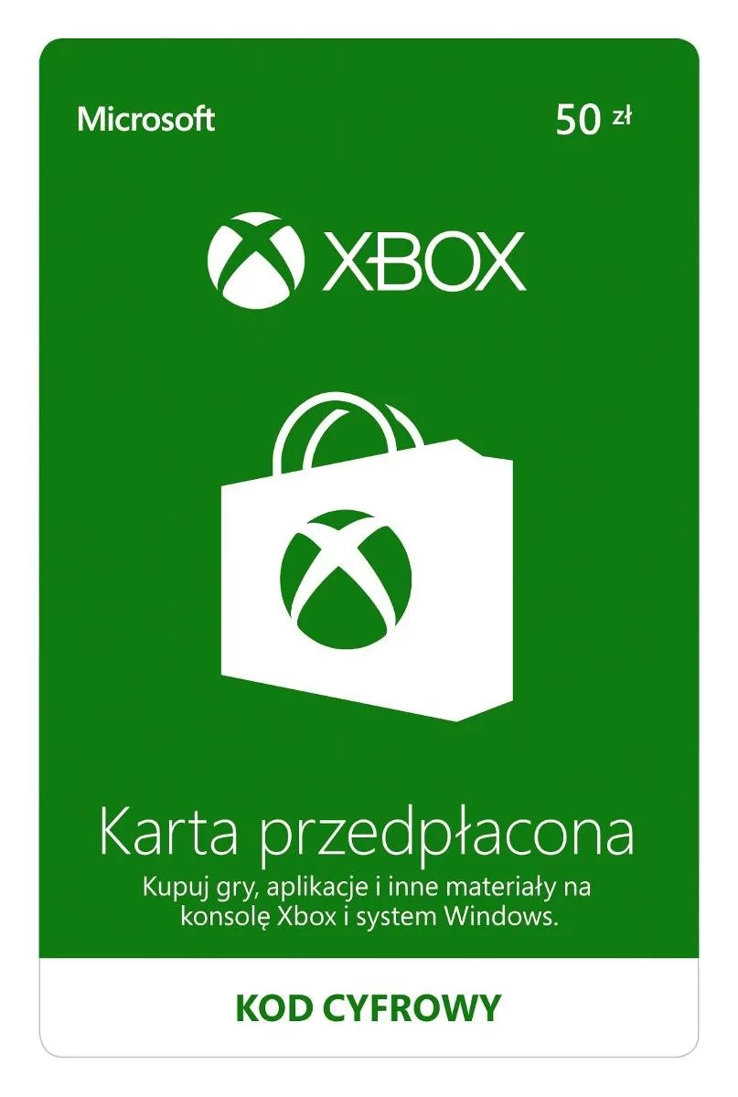 Microsoft Doładowanie Xbox Live 50 PLN