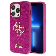 Etui i futerały do telefonów - Etui Guess Glitter Script Big 4G na iPhone 15 Pro - fioletowe - miniaturka - grafika 1