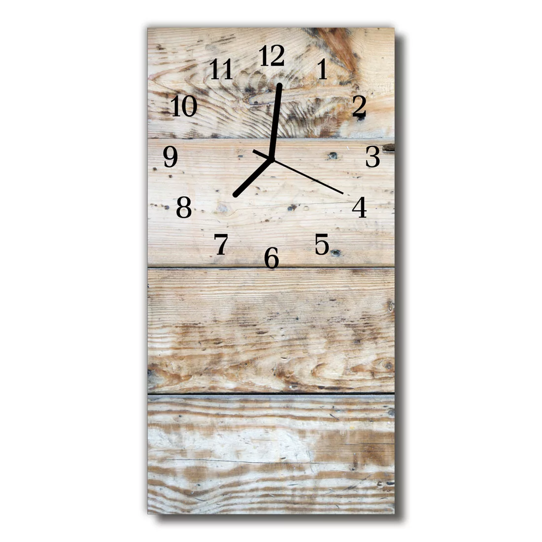 Zegar szklany pionowy Drewno naturalne beżowy