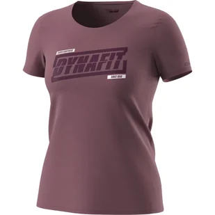 Koszulka DYNAFIT Graphic Co W S/S Tee dark rose S - Koszulki sportowe damskie - miniaturka - grafika 1
