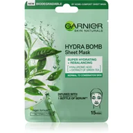 Maseczki do twarzy - Garnier HYDRA BOMB Tissue Mask - Super Hydrating + Rebalancing - Maseczka w płacie do skóry mieszanej i normalnej - Zielona Herbata - miniaturka - grafika 1