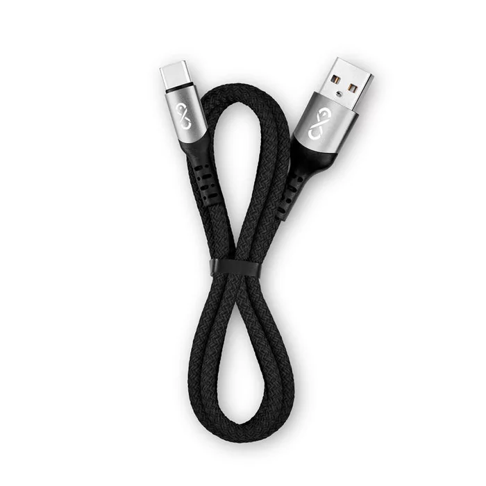 Uniwersalny kabel USB-A 2.0 - USB-C eXc BRAID, 1.2 m, czarny