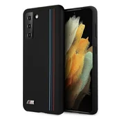 Etui i futerały do telefonów - BMW Etui BMHCS21MSIVTBK S21+ G996 czarny/black Silicone Stripes M Collection - miniaturka - grafika 1