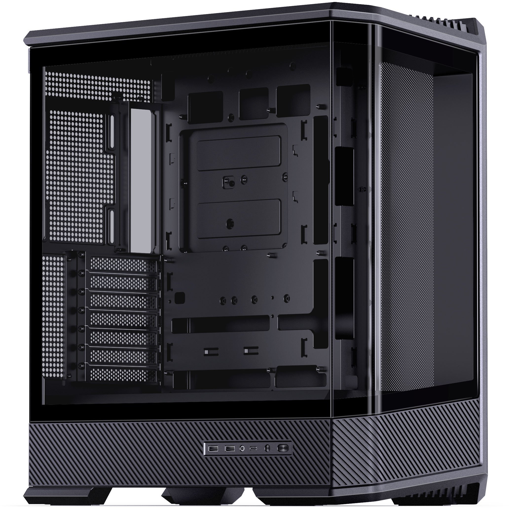 Jonsbo D400 PC-Gehuse, Midi Tower, ATX, Tempered Glass - schwarz