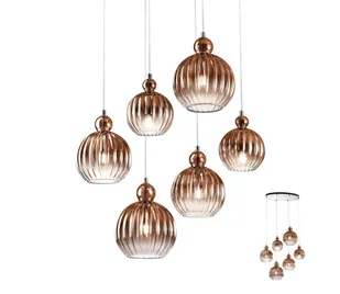 Redo 01-2070 - Żyrandol na lince PLUMEN 6xE14/42W/230V miedź - Lampy sufitowe - miniaturka - grafika 1