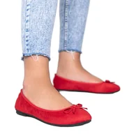 Baleriny - Czerwone balerinki z kokardka Angelina - Inna marka - miniaturka - grafika 1