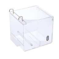 Klatki i wyposażenie dla ptaków - TIAKI akrylowy karmnik dla ptaków No-Mess - Rozmiar S (dł. x szer. x wys.): 13 x 14 x 13 cm - miniaturka - grafika 1