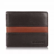 Portfele - PORTFEL MĘSKI SKÓRZANY ELEGANCKI MAŁY KLASYCZNY BRĄZOWY BRODRENE G-95MN/BR - miniaturka - grafika 1