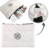 Kosmetyczki, organizery i kuferki - Kosmetyczka Damska Pikowana Duża Wodoodporna Biała 22 x 31cm - miniaturka - grafika 1