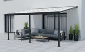 Kratki i pergole - LANITPLAST pergola aluminiowa WALL 43 antracyt + opal PC - miniaturka - grafika 1