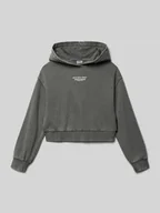 Bluzy dla dziewczynek - Bluza z kapturem o kroju oversized z mieszanki bawełny - miniaturka - grafika 1