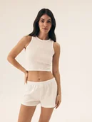 Piżamy damskie - Piżama damska Vaffle 2 Bloovii kremowy L - Esotiq - miniaturka - grafika 1