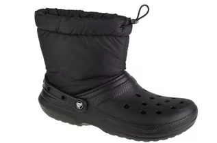 Śniegowce damskie - Crocs Classic Lined Neo Puff Boot 206630-060, Damskie, śniegowce, Czarne - grafika 1