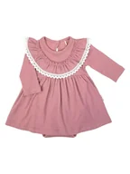 Body dla niemowląt - Dziewczęce Sukienko-body długi rękaw Wrzosowy, Nicol,r.86 - miniaturka - grafika 1