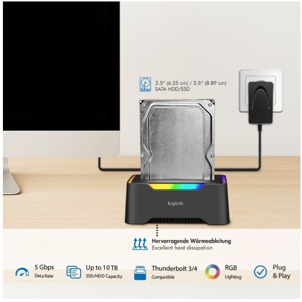 Stacja dokująca LogiLink Stacja dokująca USB-C do HDD/SDD 2.5/3.5' QP0035