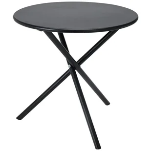 H&S Decoration Stolik metalowy okrągły czarny 48 x h48 cm - Stoły ogrodowe - miniaturka - grafika 1