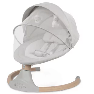 Kidwell, Luxi, Bujaczek Elektryczny 2w1, Light Melange/wooden - Leżaczki i huśtawki - miniaturka - grafika 1